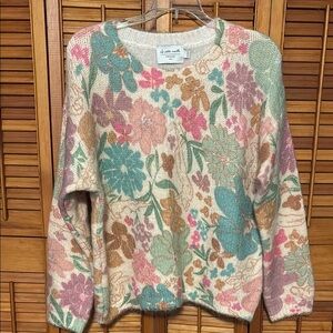 La petite maille FRNCH Paris Floral Print Sweater Sz L